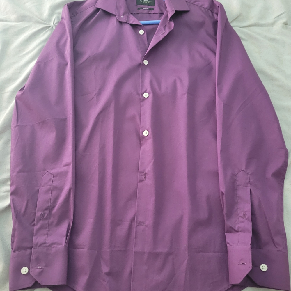 Miss London Rich Purple Men's Dress Shirt
